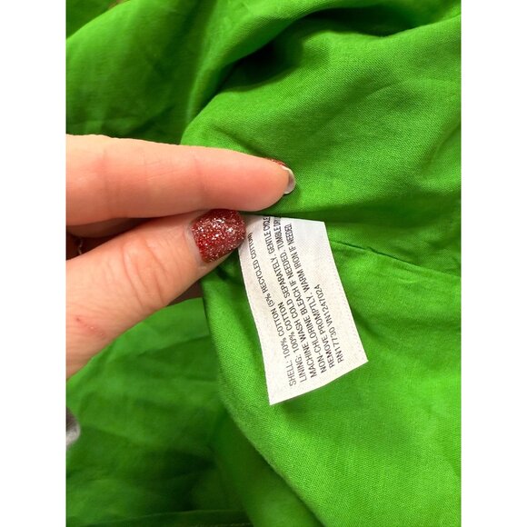 Kate Spade Target Rose Poplin Long Sleeve Mini Dress Green Blue Size Large - Picture 10 of 12